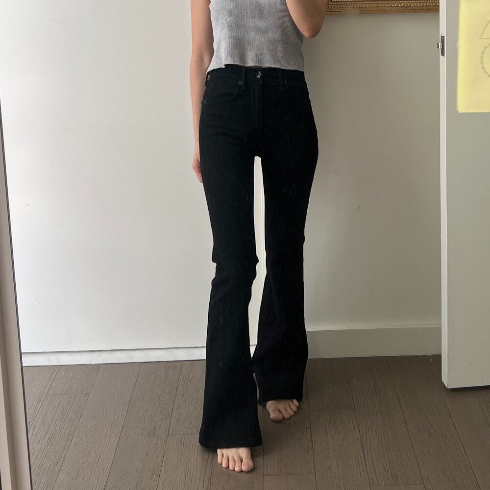 Rag & Bone Black High-Rise Jeans w/ Slit Size 23